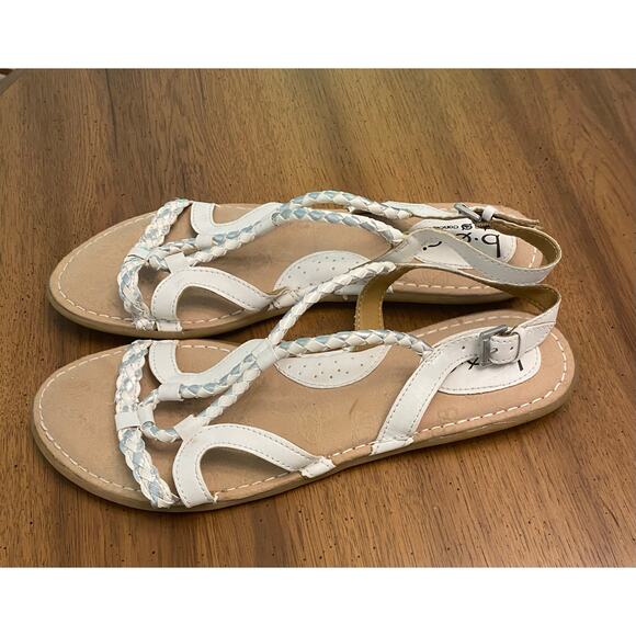 B.O.C Born Concepts White Metallic Braided Sandal‎ Size 9 Wedding Beach Summer - Picture 2 of 5